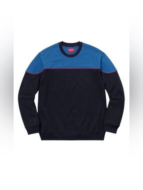 Supreme Men’s Yoke Piping Long Sleeve Top Blue XL Cotton